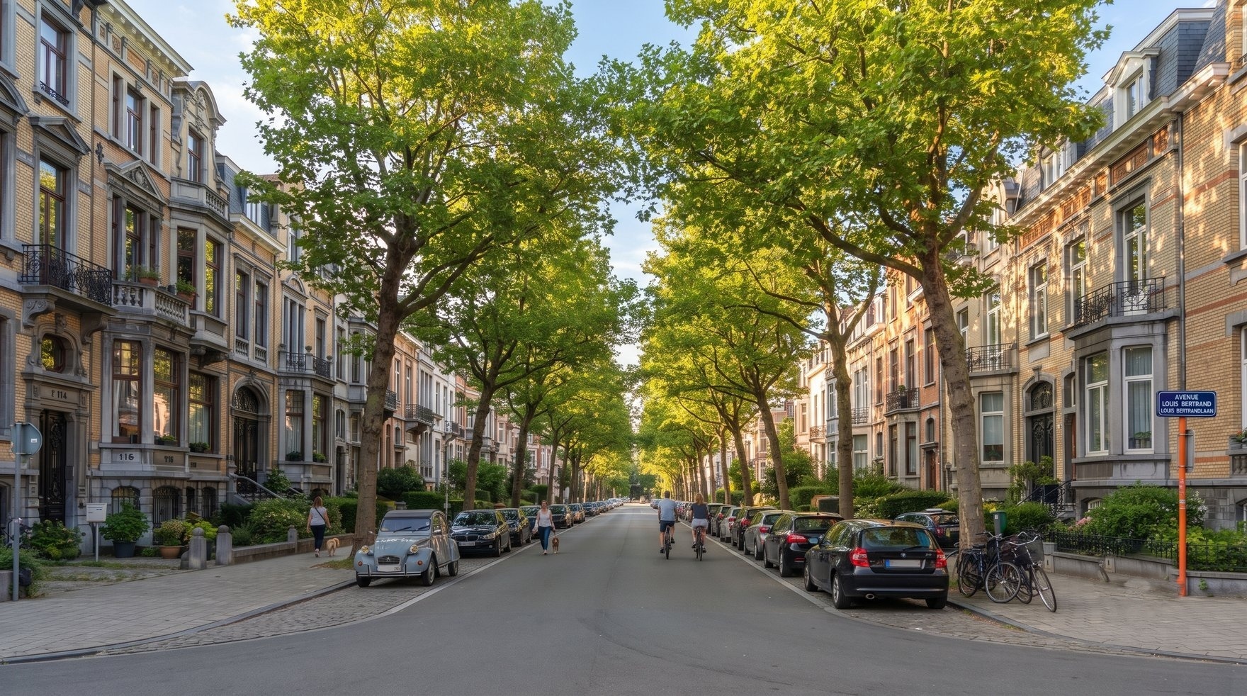 Belle avenue arborée à Schaerbeek, Bruxelles